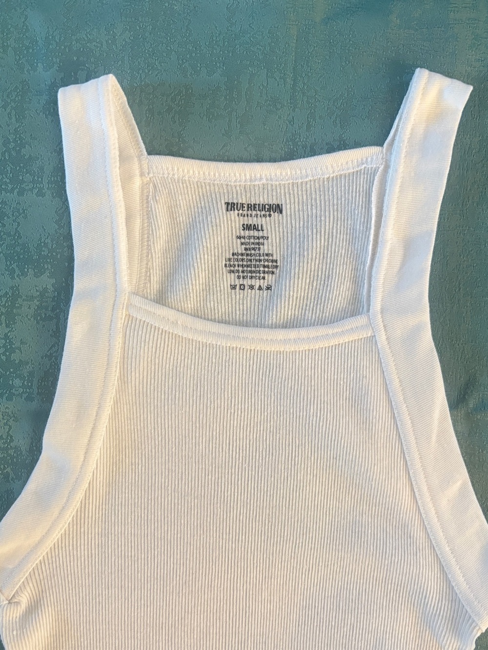 True Religion - Women’s White Ribbed Essential Cotton Tank Top
